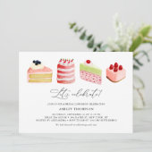 Wasserfarbe Süße Kuchen Bridal Luncheon Einladung (Stehend Vorderseite)