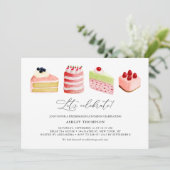 Wasserfarbe Süße Kuchen Bridesmaier Einladung (Stehend Vorderseite)