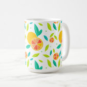 Wasserfarbe Süße Orangen Muster Kaffeetasse (VorderseiteRechts)