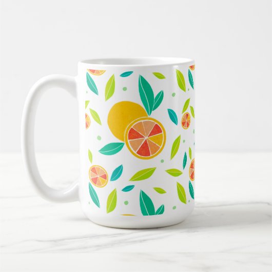 Wasserfarbe Süße Orangen Muster Kaffeetasse (Links)