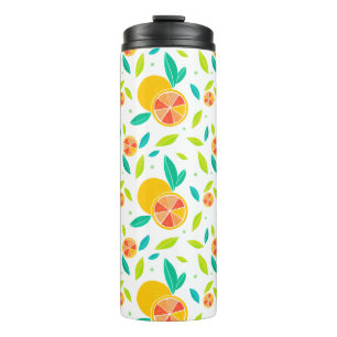 Wasserfarbe Süße Orangen Muster Thermosbecher