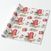 Wasserfarbe Süße Tee Party Muster Geschenkpapier (Ungerollt)