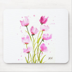 Wasserfarbe Süßerbsen Blütenrosa Girly Botanical Mousepad