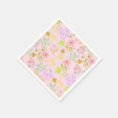 Wasserfarbe Süßes rosa Serviette. Serviette (Ecke)