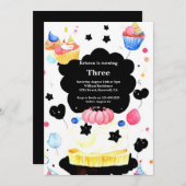 Wasserfarbe Süßkuchen Geburtstagseinladung Einladung (Vorne/Hinten)