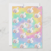 Wasserfarbe Swan Blume Gefärbte Krawatte Geburtsta Einladung (Rückseite)