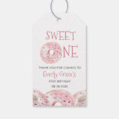 Wasserfarbe Sweet One Boho Donut Thema 1. Geburtst Geschenkanhänger (Rückseite)