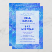 Wasserfarbe Swirbelstars Blau Custom Bar Bat Mitzv Einladung (Vorne/Hinten)