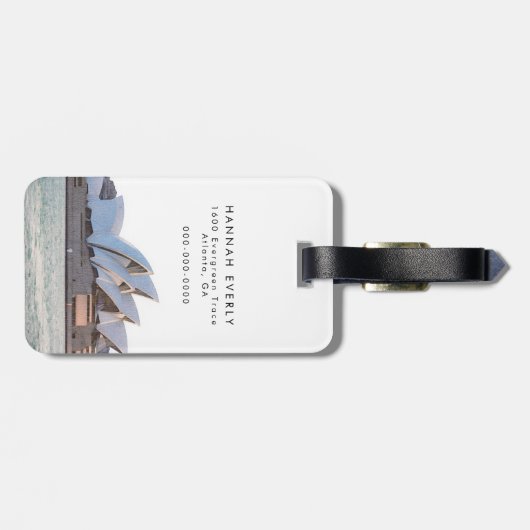 Wasserfarbe Sydney Reiseziel Gepäckmarke Gepäckanhänger (Rückseite horizontal)