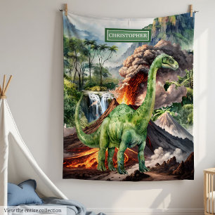Wasserfarbe T-Rex Dinosaur Blanket Personalisiert Fleecedecke