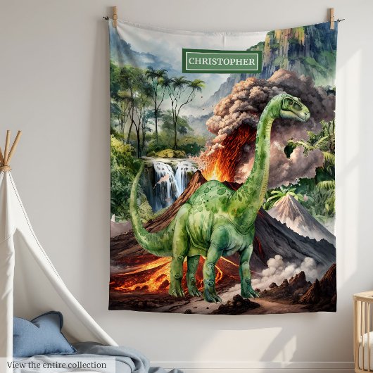 Wasserfarbe T-Rex Dinosaur Blanket Personalisiert Fleecedecke