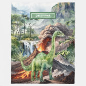 Wasserfarbe T-Rex Dinosaur Blanket Personalisiert Fleecedecke (Vorderseite)