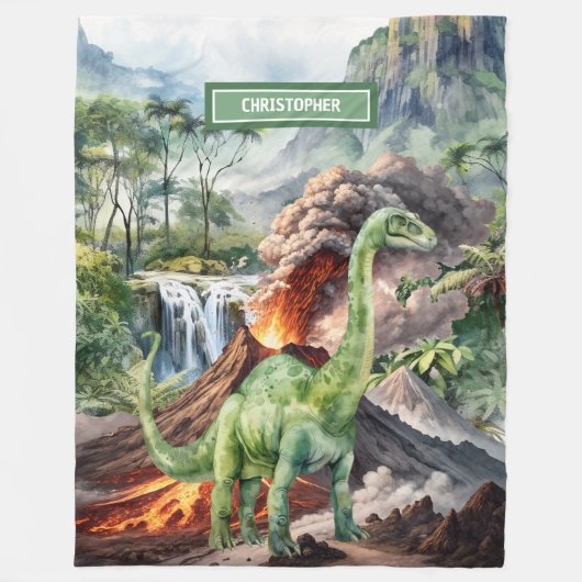 Wasserfarbe T-Rex Dinosaur Blanket Personalisiert Fleecedecke (Vorderseite)