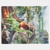 Wasserfarbe T-Rex Dinosaur Blanket Personalisiert Fleecedecke (Vorderseite (Horizontal))