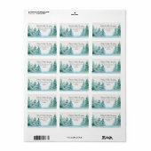 Wasserfarbe Tall Mountain Pines am See Adresse Adressaufkleber (Vorne)