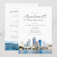 Wasserfarbe Tampa Florida Skyline Ozean Tropisches