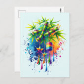 Wasserfarbe Tanabata Tree Postkarte (Vorne/Hinten)