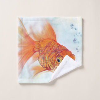 Wasserfarbe & Tattoo Goldfish Waschlappen