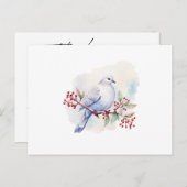 Wasserfarbe Taube Einfache Skriptbeerdigung Dankka Postkarte (Vorne/Hinten)