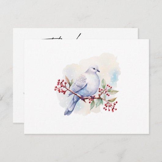 Wasserfarbe Taube Einfache Skriptbeerdigung Dankka Postkarte (Vorne/Hinten)