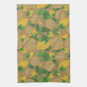 Wasserfarbe Taupe Citrus Lemon Frucht Geschirrtuch (Vertikal)