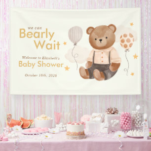 Wasserfarbe Teddy Bear Baby Dusche Banner
