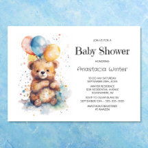 Wasserfarbe Teddy Bear Baby Dusche