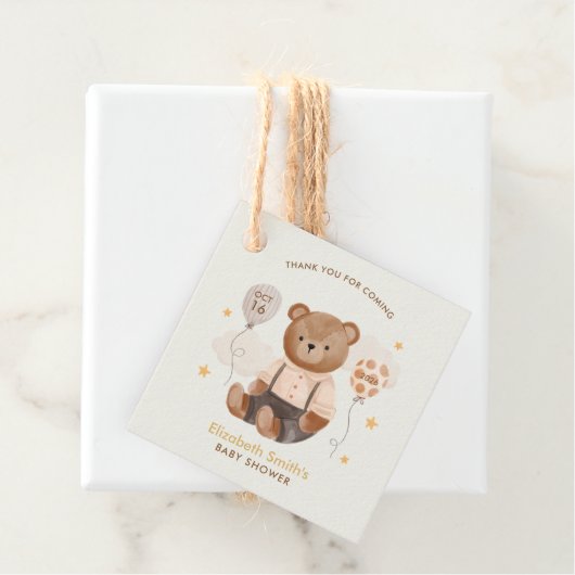 Wasserfarbe Teddy Bear Baby Dusche Geschenkanhänger (Beispiel)