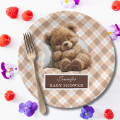 Wasserfarbe Teddy Bear Babydusche Pappteller