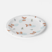 Wasserfarbe Teddy Bear Balloon Babydusche Pappteller (Schrägansicht)