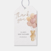 Wasserfarbe Teddy Bear Balloons Geschenkanhänger (Vorderseite)