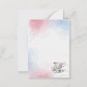 Wasserfarbe Tee Party Rosa Gold Vielen Dank Mitteilungskarte (Rückseite)
