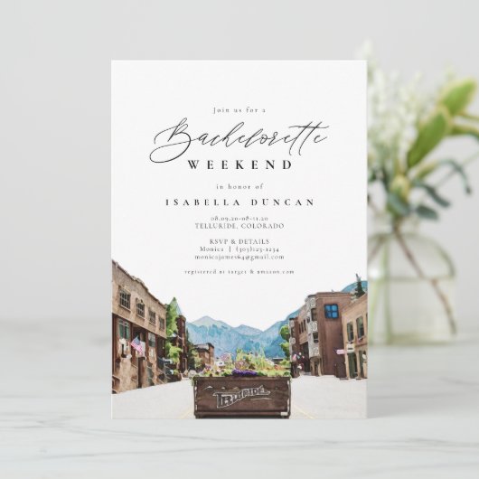 Wasserfarbe Telluride Colorado Einladung (Stehend Vorderseite)