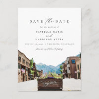 Wasserfarbe Telluride Colorado Skigebiet Berg Skyl