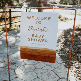 Wasserfarbe Terracotta Abstrakte Wüste Willkommen Poster