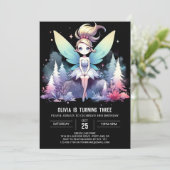 Wasserfarbe Thema Fairy Birthday Einladung (Stehend Vorderseite)