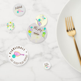 Wasserfarbe Thema Pickleball Sport Geburtstagspart Konfetti