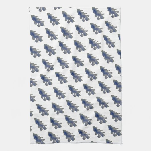 Wasserfarbe Tief Blaue Pine Tree Geschirrtuch (Vertikal)