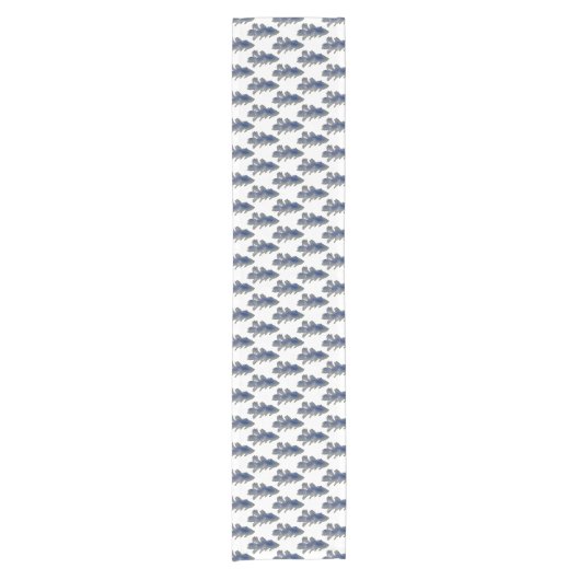 Wasserfarbe Tief Blaue Pine Tree Kurzer Tischläufer (Vorderseite)