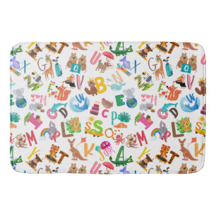 Wasserfarbe Tier Alphabet Niedliche Kinder Badematte