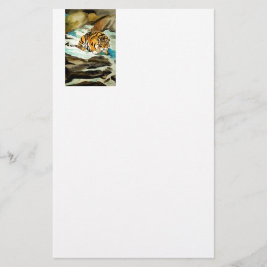 Wasserfarbe Tiger Briefpapier (Vorderseite)