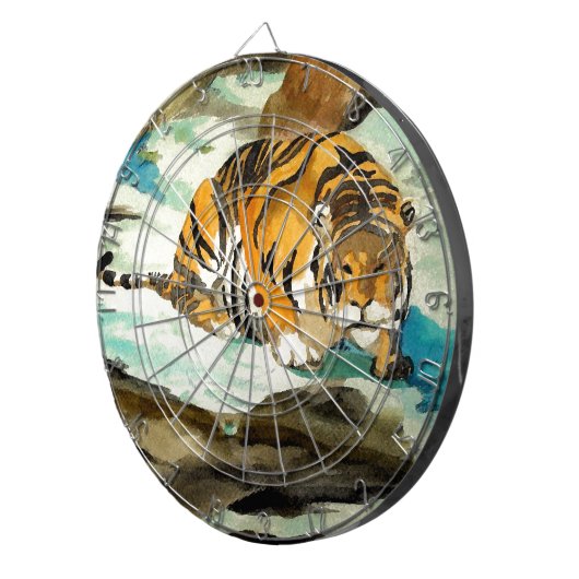 Wasserfarbe Tiger Dartscheibe (Vorderseite rechts)