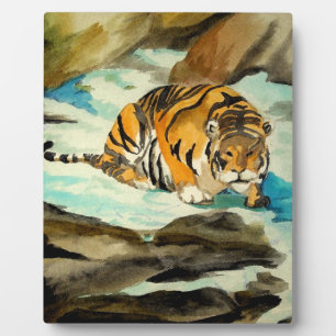 Wasserfarbe Tiger Fotoplatte