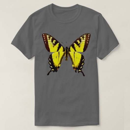 Wasserfarbe Tiger Frack Schmetterling Wasserfarbe T-Shirt (Design vorne)