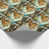 Wasserfarbe Tiger Geschenkpapier (Ecke)