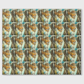 Wasserfarbe Tiger Geschenkpapier (Flach)