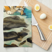 Wasserfarbe Tiger Geschirrtuch (Viertel Falte)