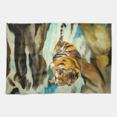 Wasserfarbe Tiger Geschirrtuch (Horizontal)