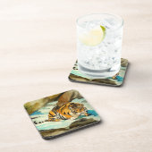 Wasserfarbe Tiger Getränkeuntersetzer (Rechte Seite)