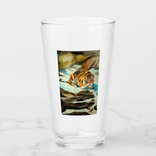 Wasserfarbe Tiger Glas (Vorderseite)